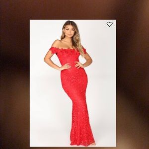 Fashion Nova Red lace dress